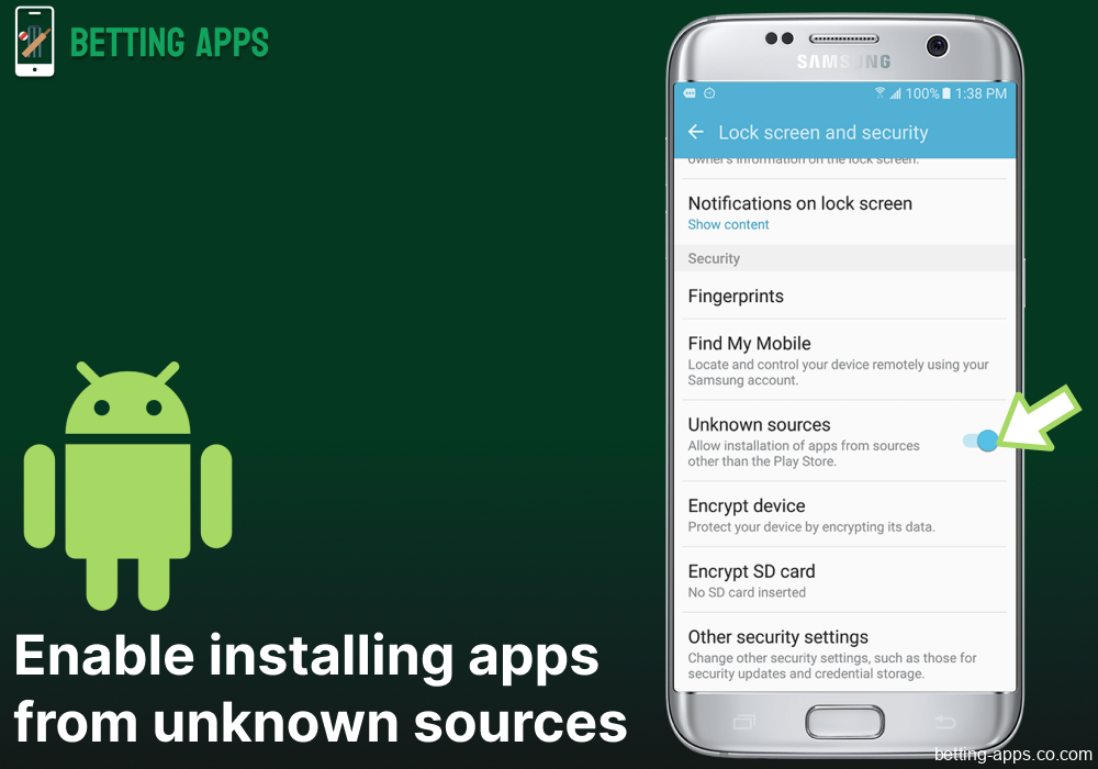 Enable installing apps from unknown sources