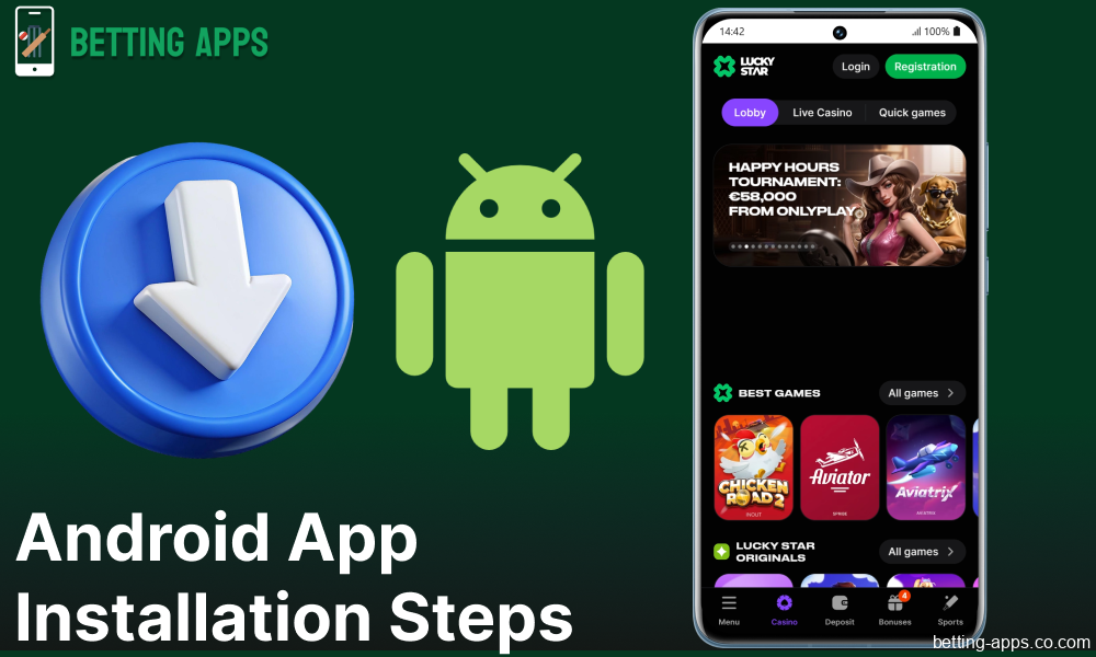 Guide on installing the Lucky Star app on Android for bettors from India
