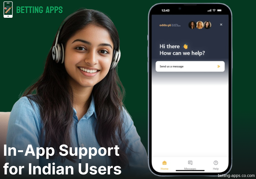 Customer support options available on Odds96 app for Indian bettors