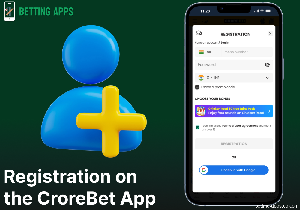 Instructions on CroreBet app registration for bettors from India