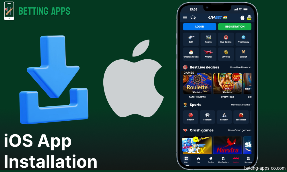 Guide on installing the 4rabet app on iOS for bettors from India