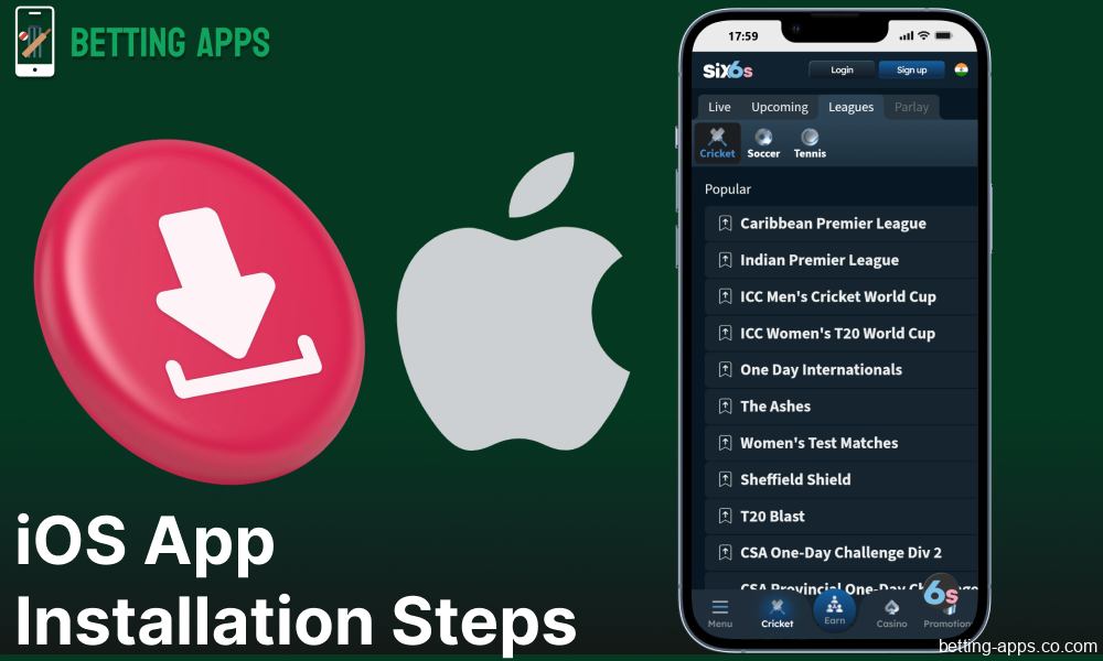 Guide on installing the Six6s app on iOS for bettors from India